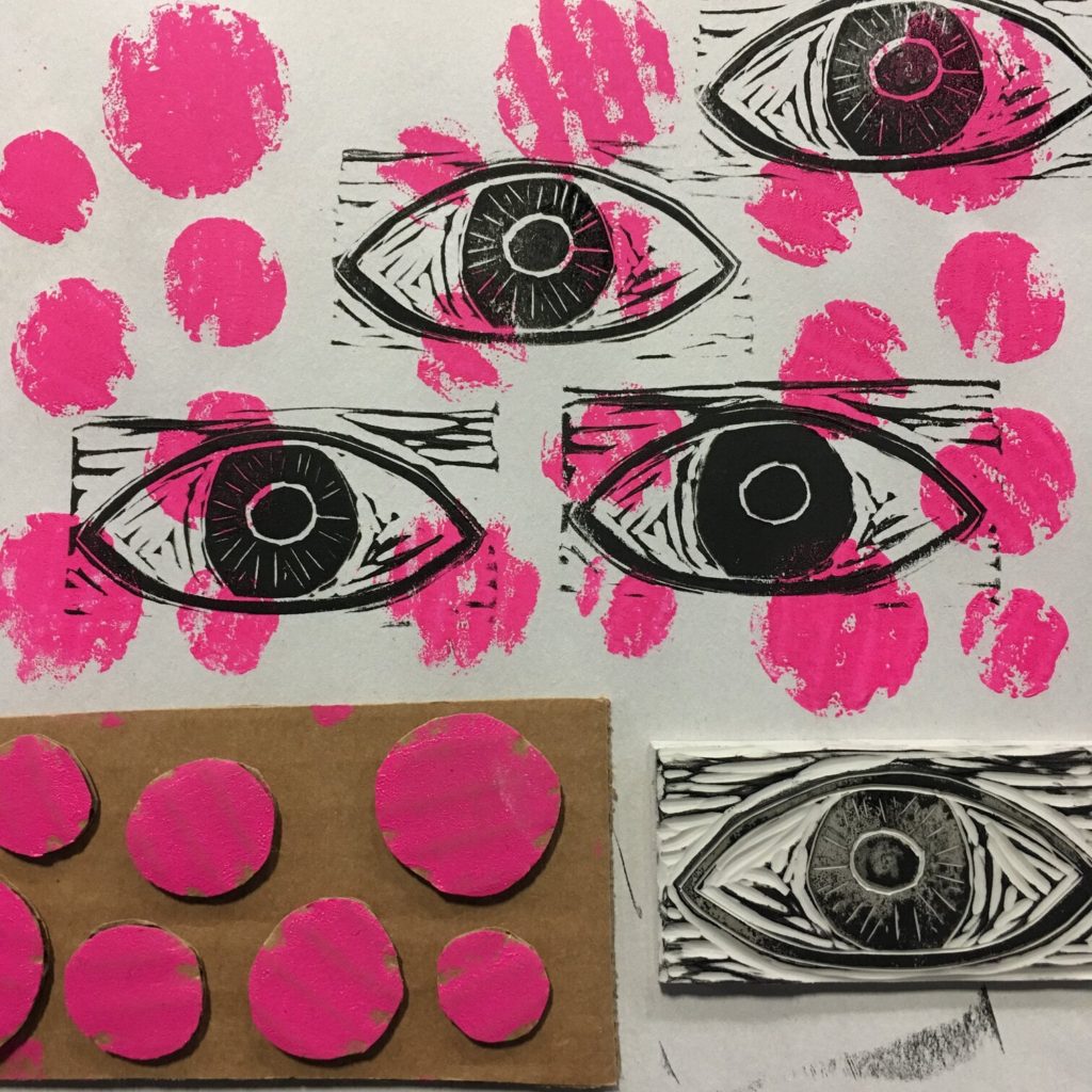 block print and collograph